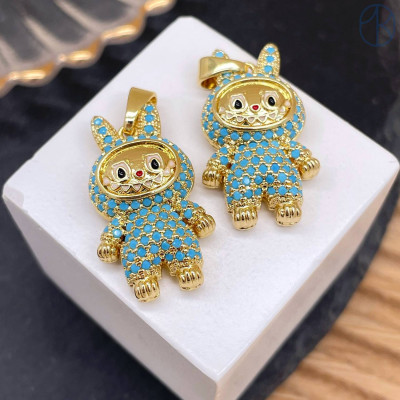 Подвеска персонаж цирконы №1, цвет золото 27 мм