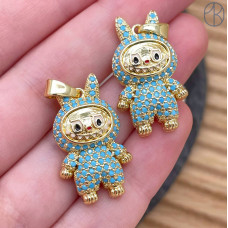 Подвеска персонаж цирконы №1, цвет золото 27 мм