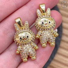 Подвеска персонаж цирконы №2, цвет золото 27 мм