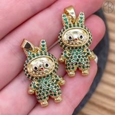 Подвеска персонаж цирконы №4, цвет золото 27 мм