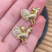Подвеска петух цирконы, цвет золото 18 мм 