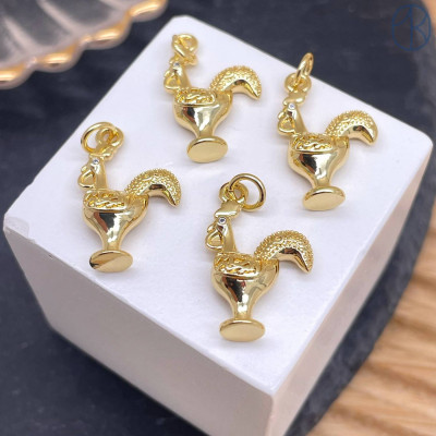 Подвеска петух, цвет золото 20 мм 