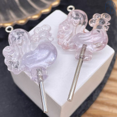 Подвеска петушок, цвет серебро ~ 5 см