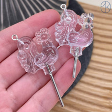 Подвеска петушок, цвет серебро ~ 5 см