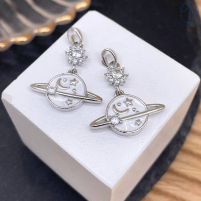 Подвеска планета, цвет серебро 12 мм 