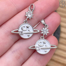 Подвеска планета, цвет серебро 12 мм Подвеска планета, цвет серебро 12 мм