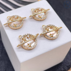 Подвеска планета перламутр, цвет золото 10 мм 