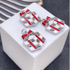 Подвеска подарок цирконы, цвет серебро 18х14 мм 