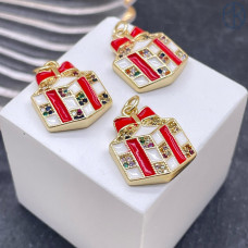 Подвеска подарок цирконы, цвет золото 18х14 мм 