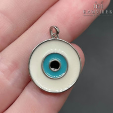 Подвеска полумесяц цирконы, цвет серебро 22х13 мм