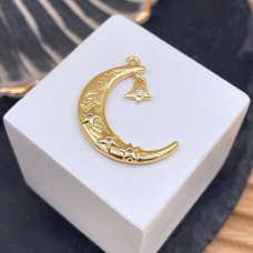 Подвеска полумесяц со звездой, цвет золото 27х19 мм