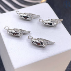 Подвеска попугай, цвет серебро 12х8 мм 