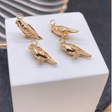 Подвеска попугай, цвет золото 12х8 мм 