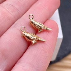Подвеска попугай, цвет золото 12х8 мм 