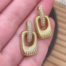 Подвеска прямоугольник, цвет золото 24 мм 