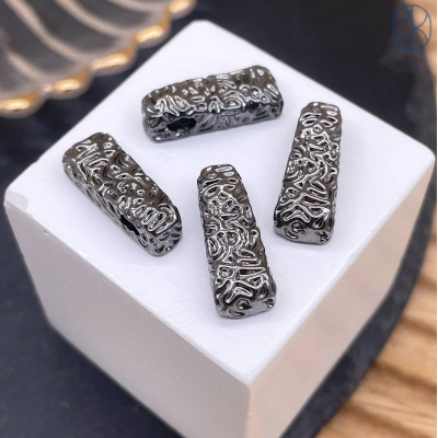 Подвеска прямоугольник фриформ, цвет черный 18 мм