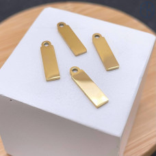 Подвеска прямоугольник сталь 15х4 мм, цвет золото 14К 