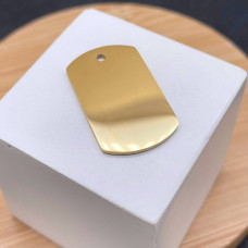 Подвеска прямоугольник сталь 16х27 мм, цвет золото 18К 