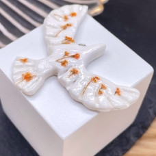 Подвеска птица №1, цвет серебро 47х26 мм