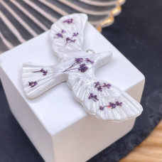 Подвеска птица №2, цвет серебро 47х26 мм