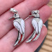 Подвеска птица цирконы и эмаль, цвет серебро 26 мм 