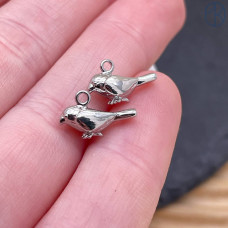 Подвеска птица, цвет серебро 12х8 мм 