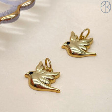 Подвеска птица, цвет золото 10х14 мм