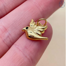 Подвеска птица, цвет золото 10х14 мм