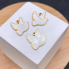 Подвеска птица сталь 13 мм, цвет золото 18К 