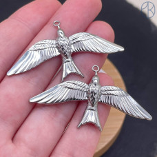 Подвеска птица сталь 21 мм, цвет серебро Подвеска птица сталь 21 мм, цвет серебро