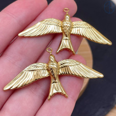 Подвеска птица сталь 21 мм, цвет золото 18К Подвеска птица сталь 21 мм, цвет золото 18К