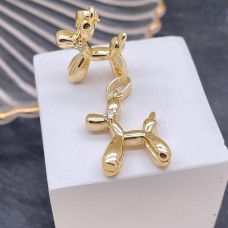 Подвеска пудель циркон, цвет золото 21х15мм 