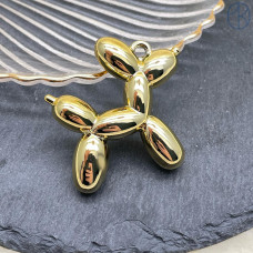 Подвеска пудель, цвет золото 45х40 мм