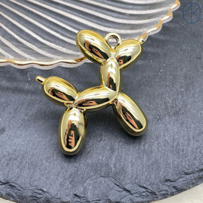 Подвеска пудель, цвет золото 45х40 мм