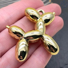 Подвеска пудель, цвет золото 45х40 мм