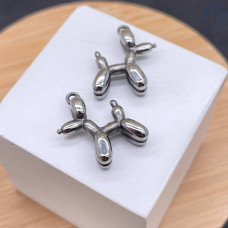 Подвеска пудель сталь 18 мм, цвет серебро