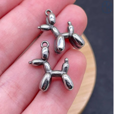 Подвеска пудель сталь 18 мм, цвет серебро