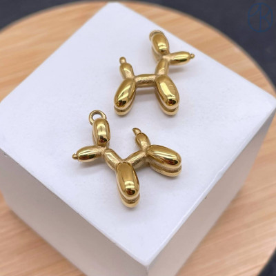 Подвеска пудель сталь 18 мм, цвет золото 18К