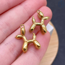 Подвеска пудель сталь 18 мм, цвет золото 18К