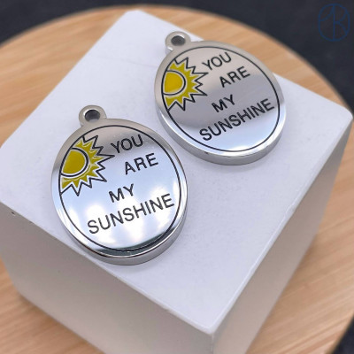 Подвеска "you are my sunshine" сталь 22 мм, цвет серебро