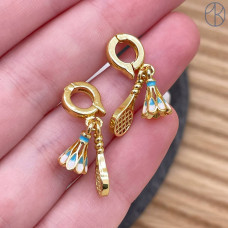 Подвеска ракетка и волан, цвет золото 25 мм