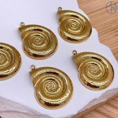 Подвеска ракушка 27 мм, цвет золото 