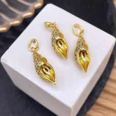 Подвеска ракушка цирконы, цвет золото 20 мм 