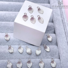 Подвеска ракушка, цвет серебро 13х7 мм 