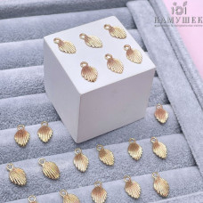 Подвеска ракушка, цвет золото 13х7 мм 