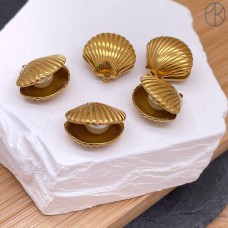 Подвеска ракушка сталь 15 мм, цвет золото