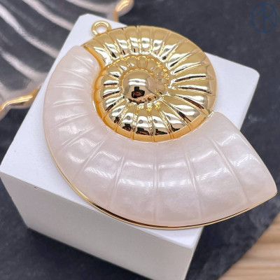 Подвеска ракушка улитка, цвет золото 45 мм 