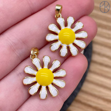 Подвеска ромашка, цвет золото 18 мм