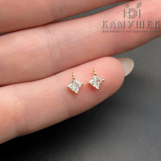 Подвеска ромб мини циркон, цвет золото 6х5 мм 