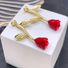 Подвеска роза, цвет золото 35х18 мм